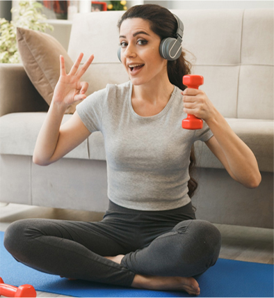 Woman exercising as part of a healthy daily routine