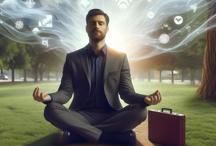 Person representing energy, productivity, and balanced living