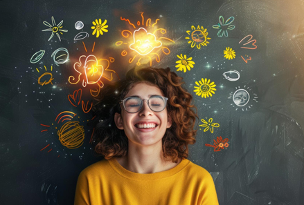 Person representing mental clarity, creativity, and emotional well-being